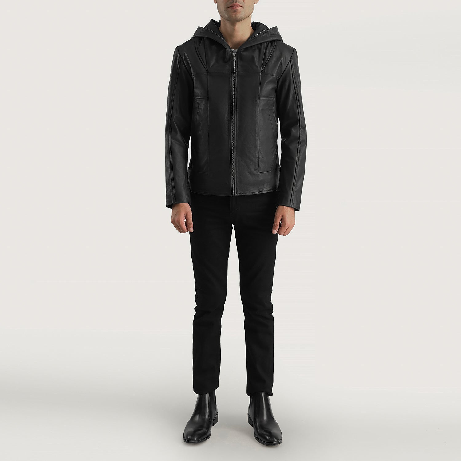 Men's Modern Hooded Leather Jacket