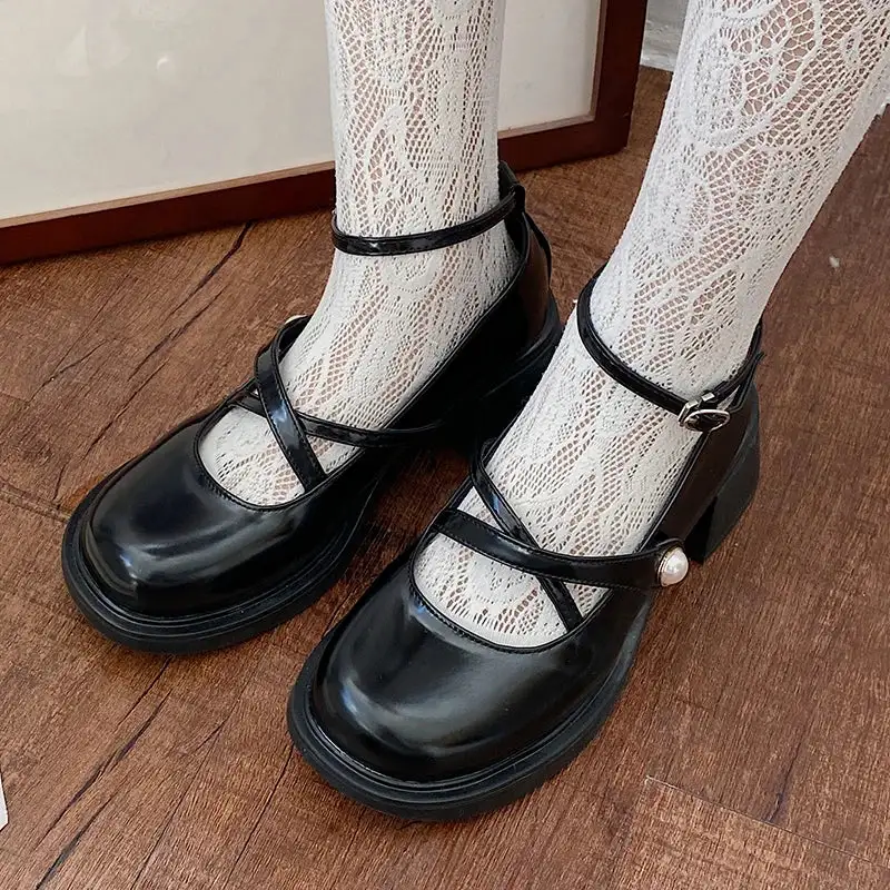 Buckle-Detail Loafer Square-Heel Flats