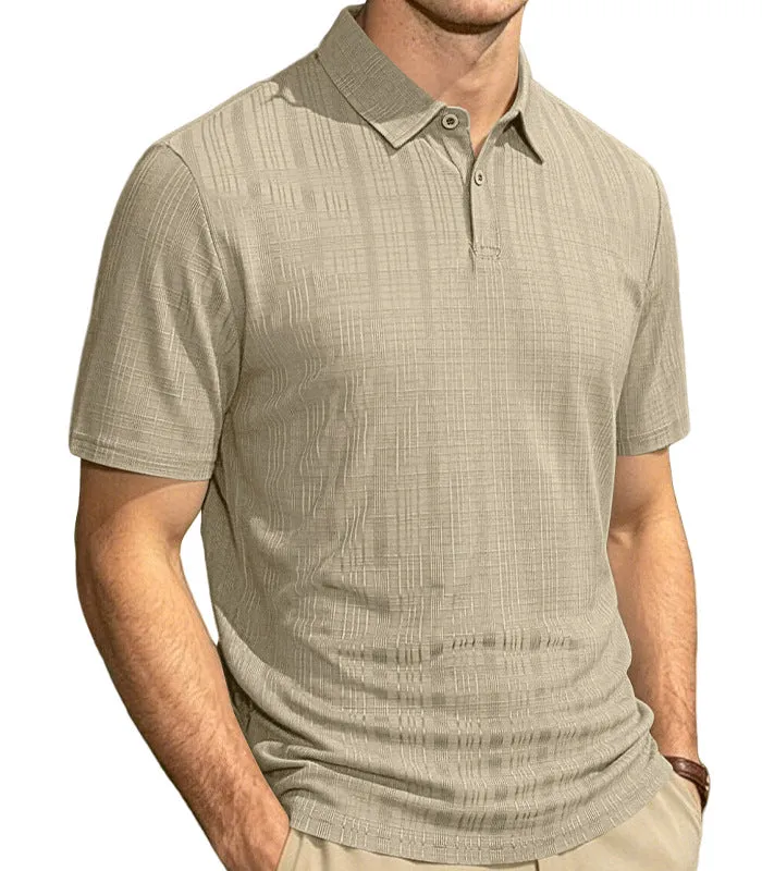 Button Placket Short Sleeve Polo Shirt