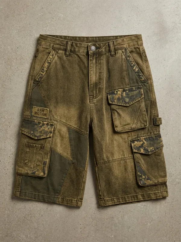 Cargo Camo Patchwork Men's Cargo Shorts