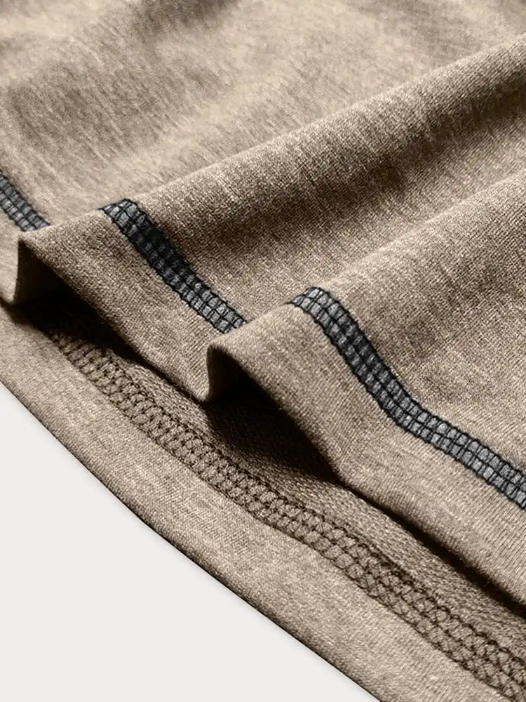 Casual Textured Color Block Polo Shirt