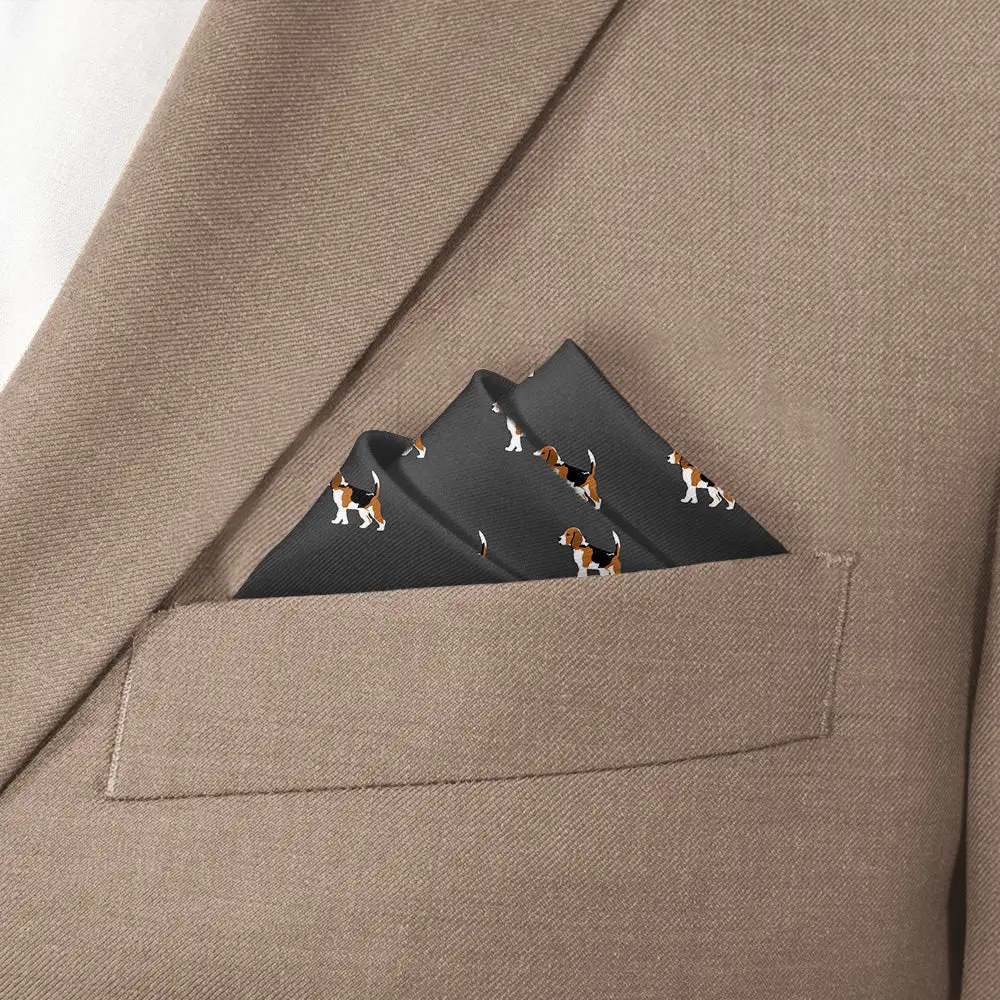 Smart Tailored Animal Motif Dog Motif Pocket Square