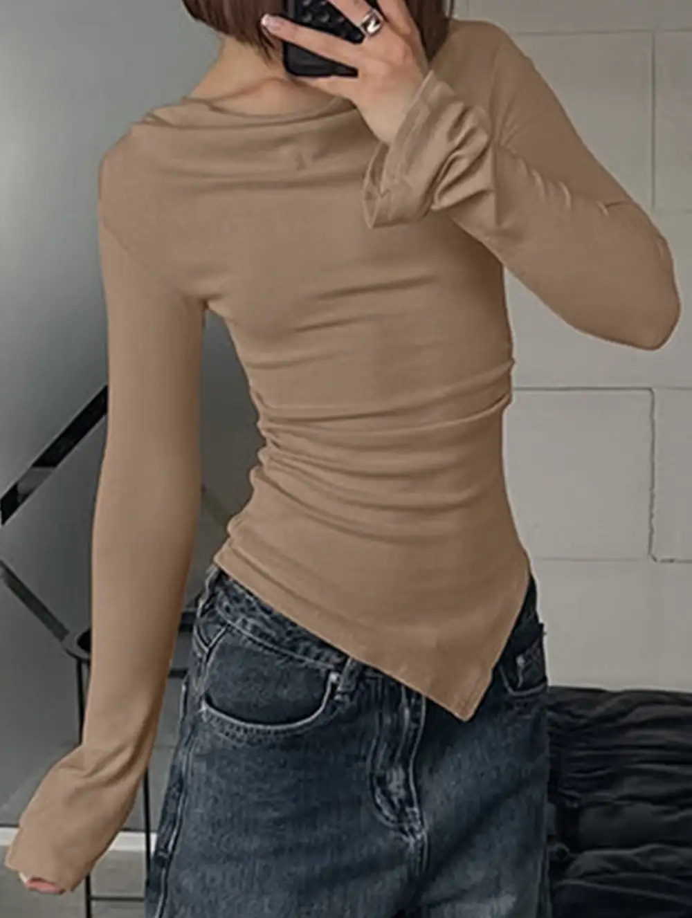 Slim Fit Irregular Knit Top