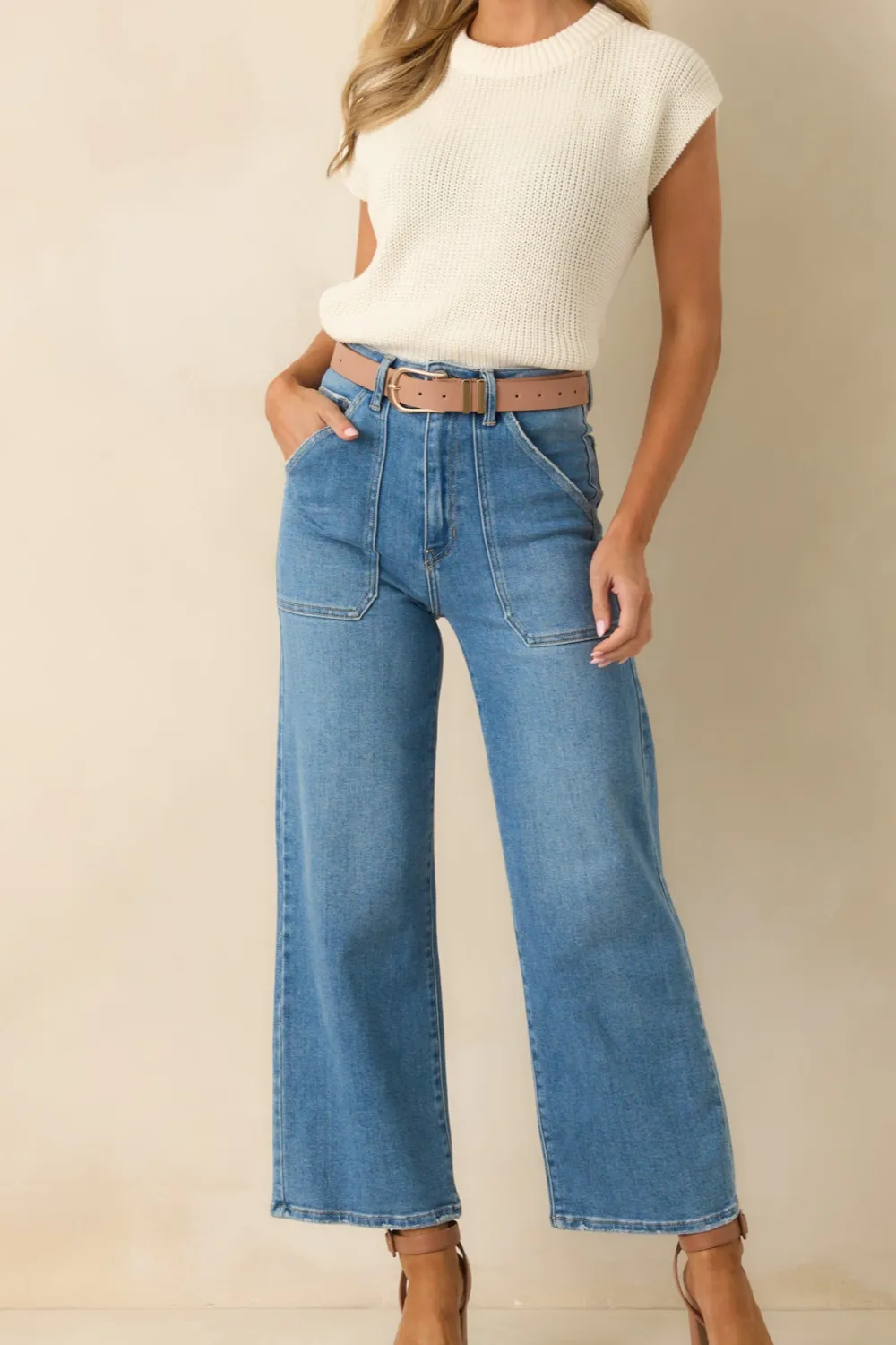 Amazing Medium Wash Wide Leg Jeans