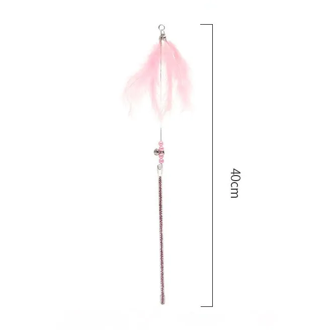 Pet Supplies Cat Toys Cat Teasing Stick Bell Fairy Stick Feather Bite-Resistant Cat Teasing Stick Mainan Kucing
