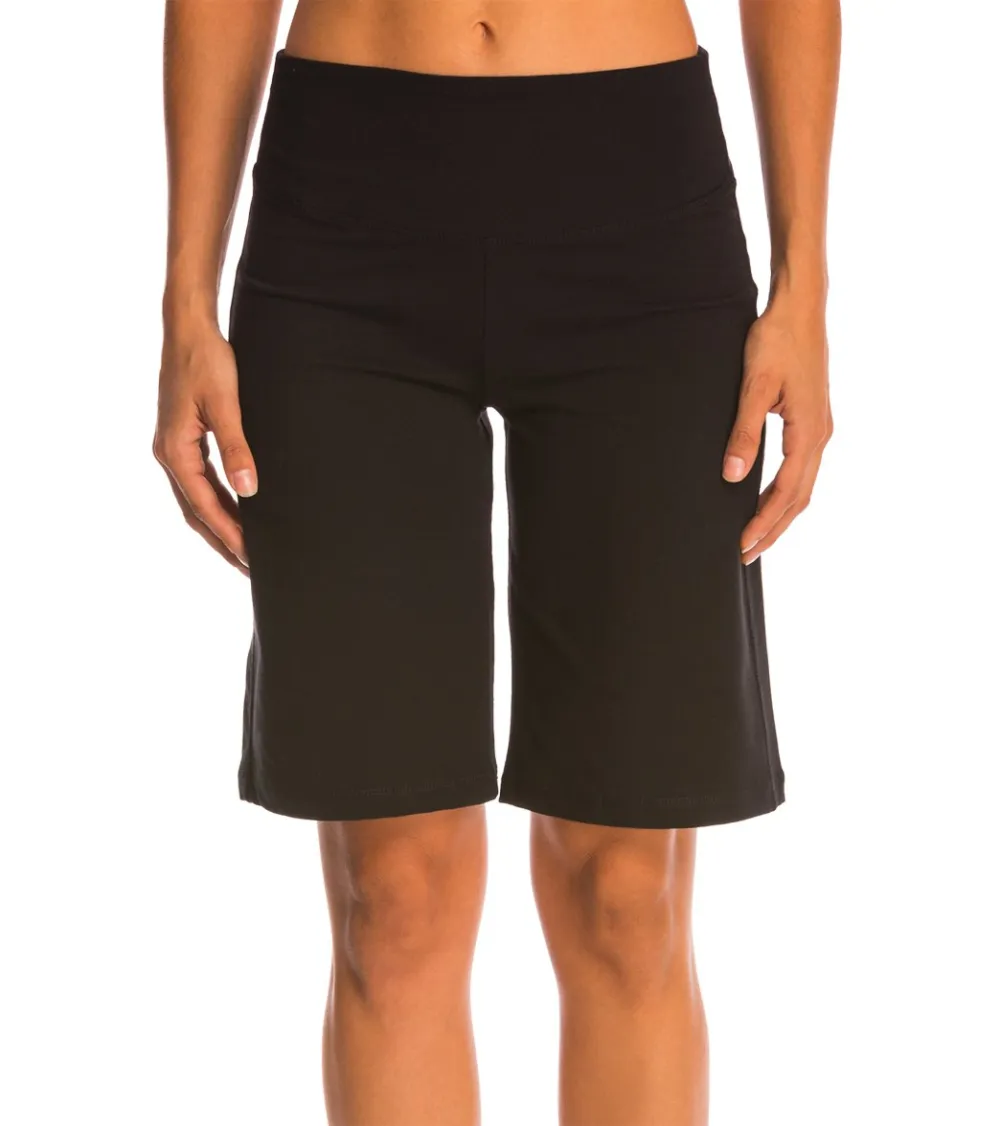 Curved Waist Longline Yoga Shorts
