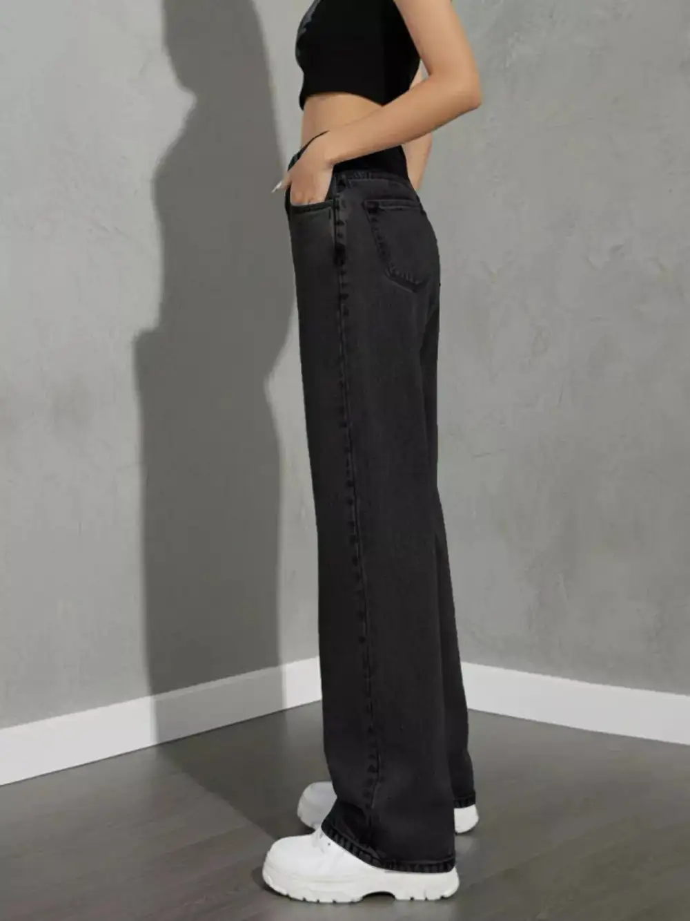 Front-Closure High-Waist High-Rise Denim Jeans