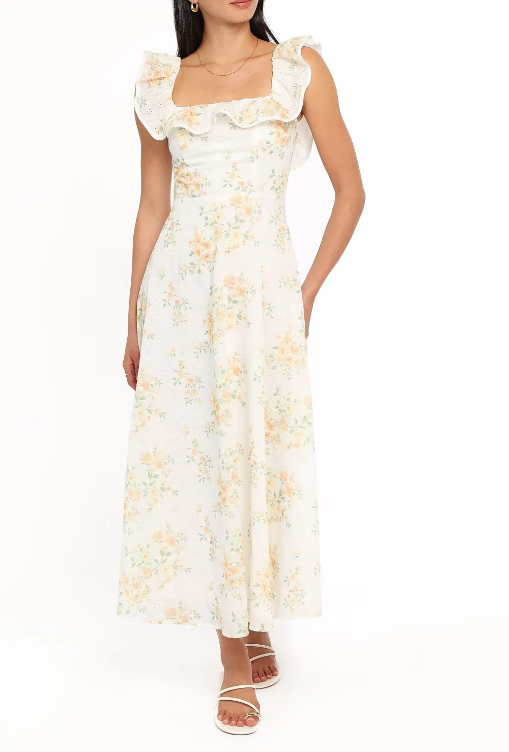 A-Line Square Neck Maxi Dress