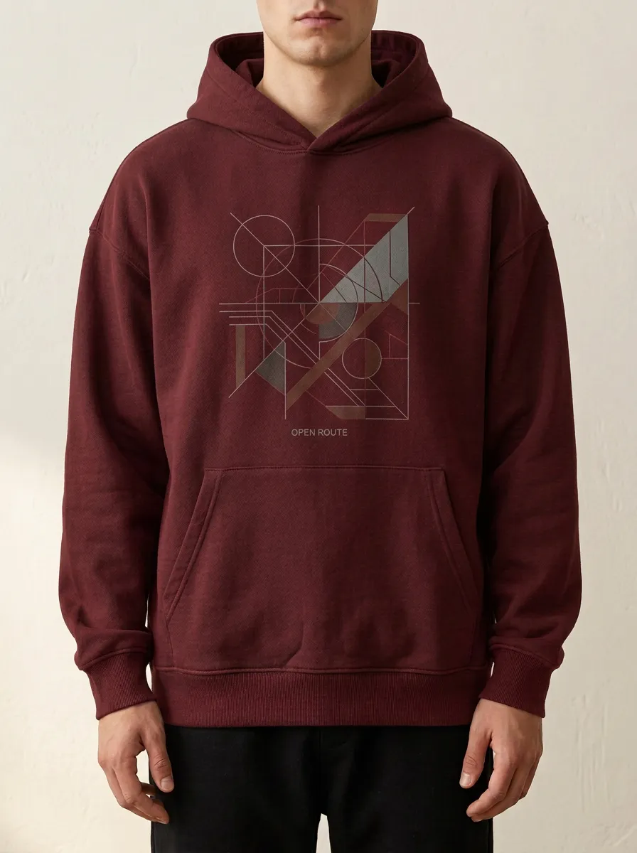 Unisex Muted Geometry Open Route Hoodie