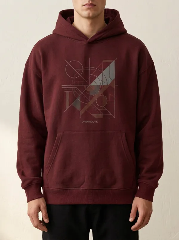 Unisex Muted Geometry Open Route Hoodie