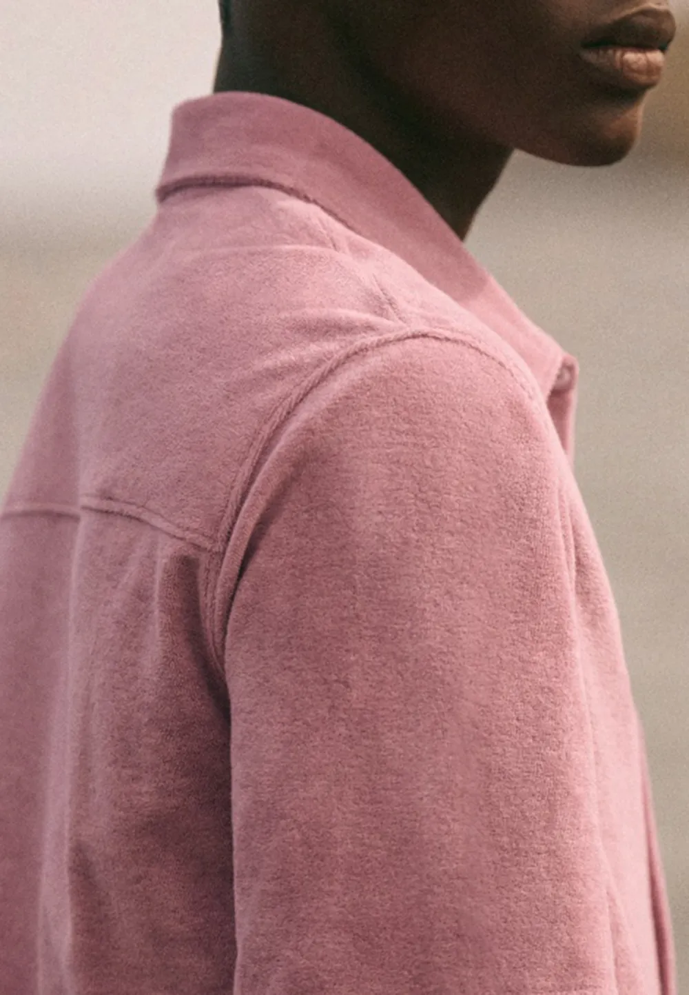 Soft Mauve Pink Short Sleeve Cotton Camp Shirt