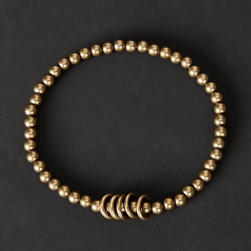 Small Beads Brass Bracelet