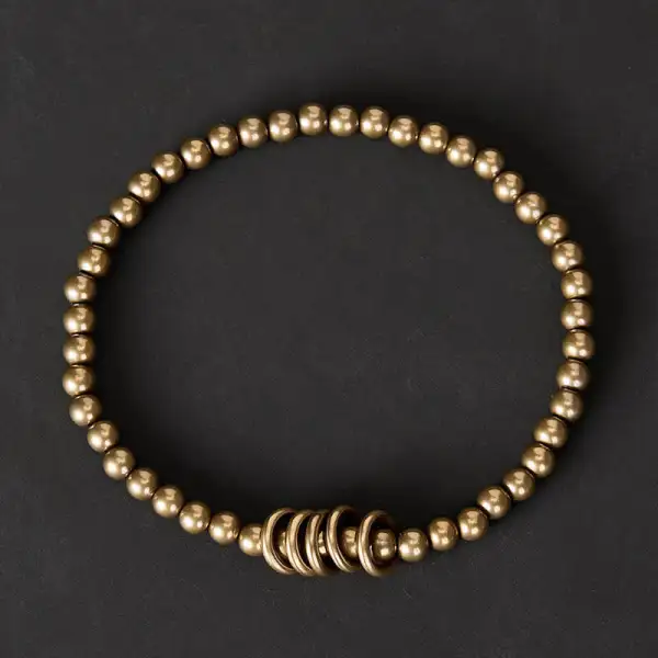Small Beads Brass Bracelet