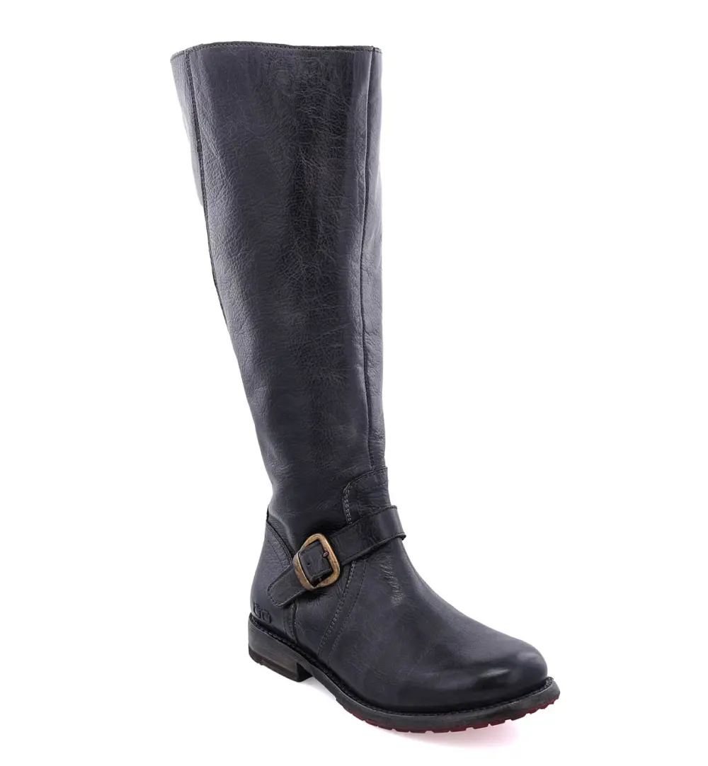 Buckled Layered Wide-Calf Tall Boots