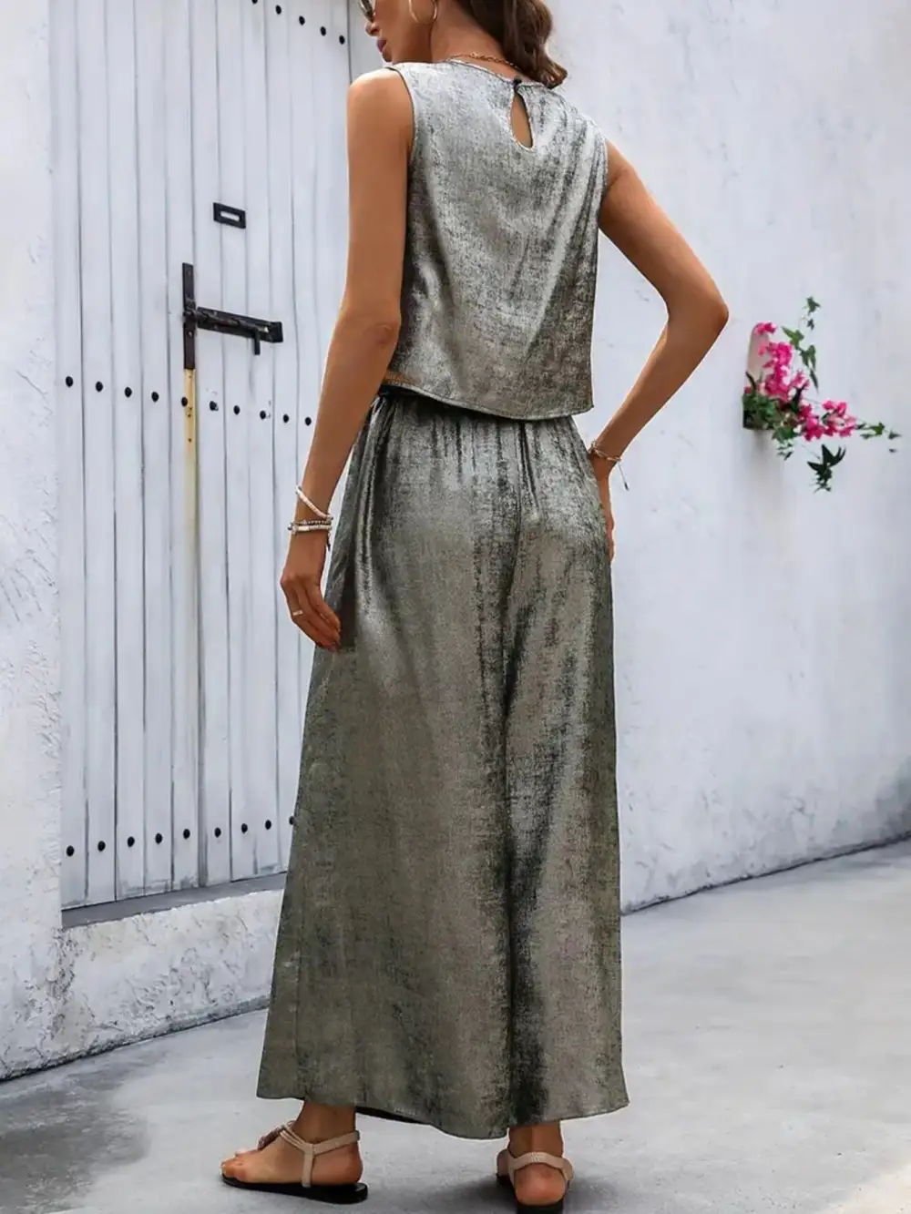 Relaxed Round Neck Tank and Pants Set