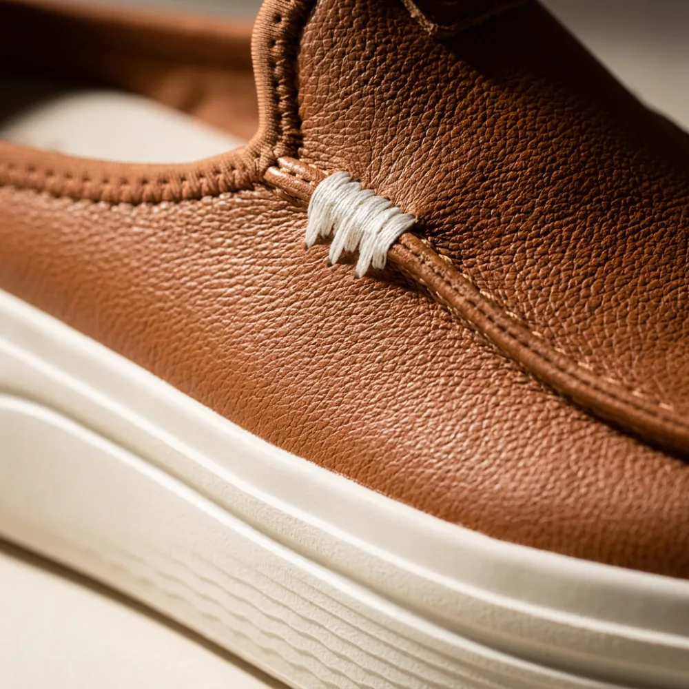 Platform Leather Slip On Mule Shoes For Women