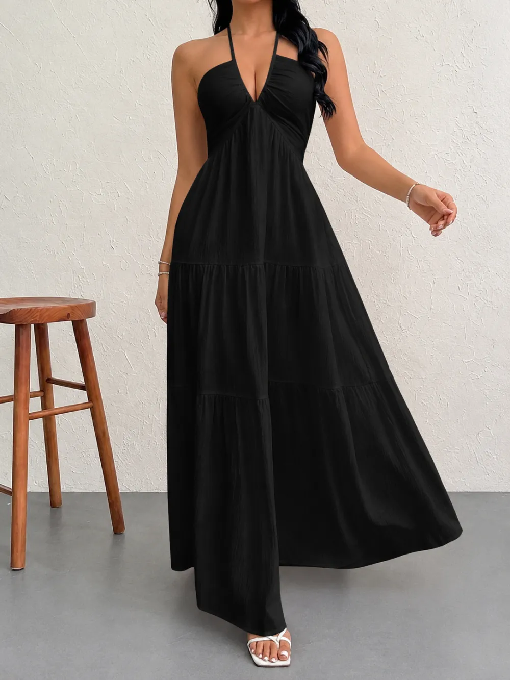 Women's Plain Dress, Summer Clothes Women, Casual Sleeveless Backless Dress for Beach Holiday Vacation, Ladies Summer Clothes