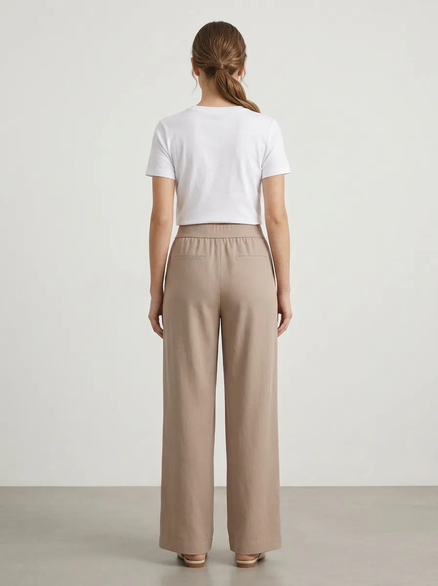 Women's Clean-Waist High-Rise Wide-Leg Trousers