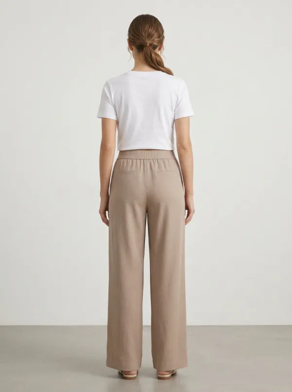 Women's Clean-Waist High-Rise Wide-Leg Trousers
