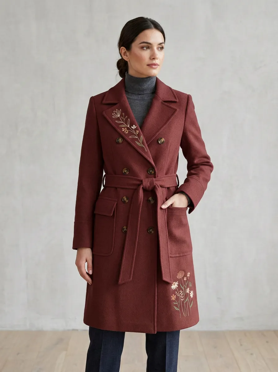 Women's Camden Floral Embroidered Coat