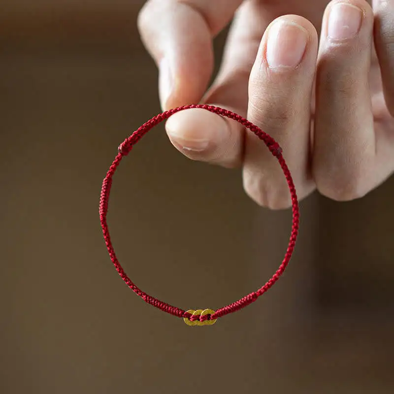 Copper Coins Hand Woven String Bracelet
