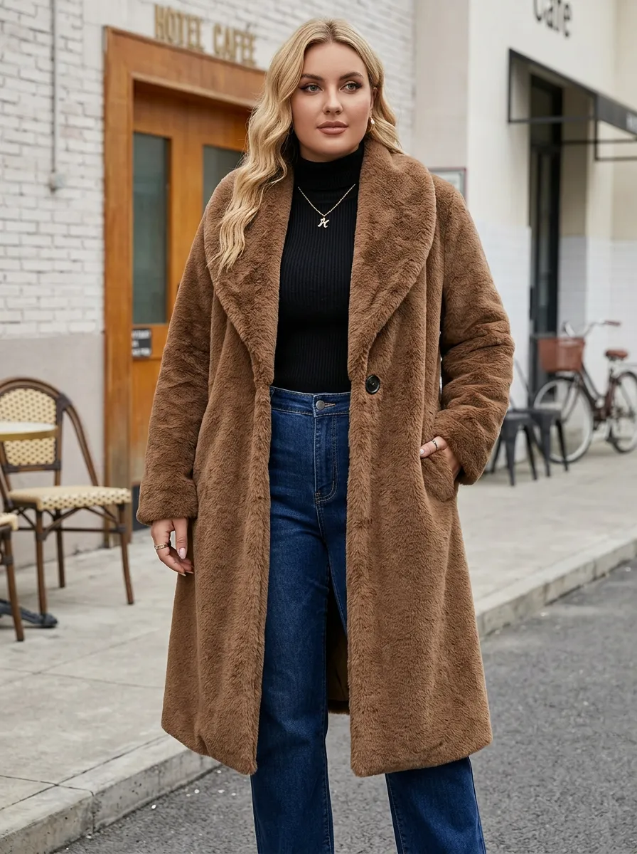 Tailored Faux Fur Winter Coat