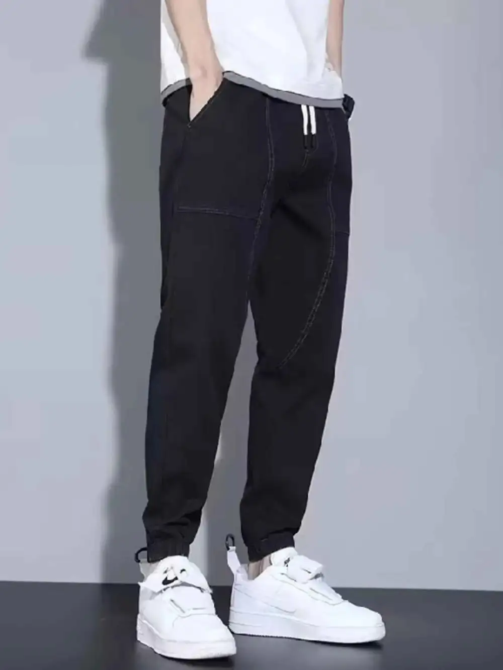 Casual Loose Fit Denim Joggers Jeans