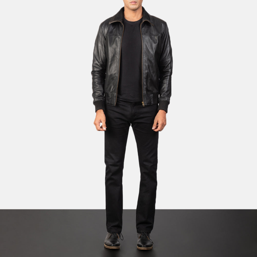 Men's Modern Bomber Leather Jacket