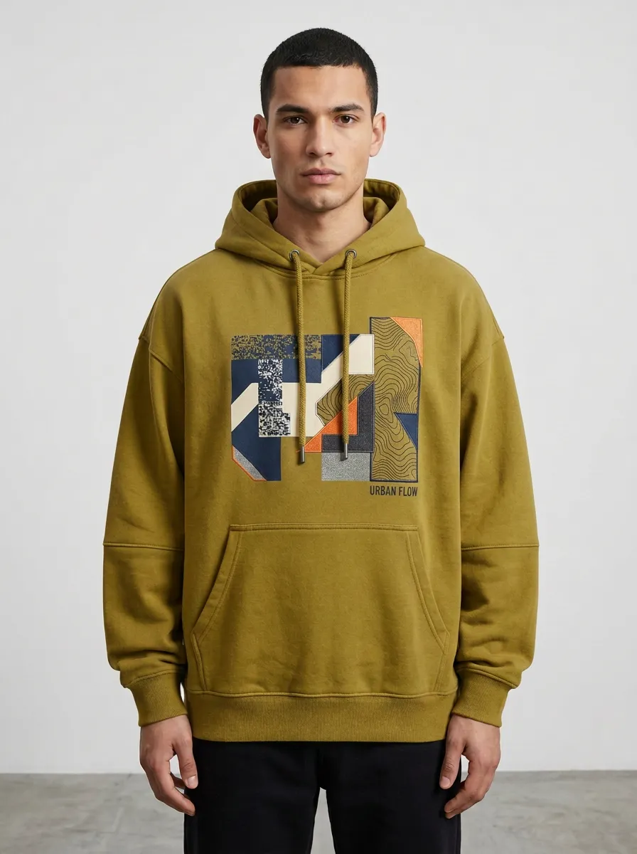 Streetwear Topographic Geometric Men's Graphic Hoodie