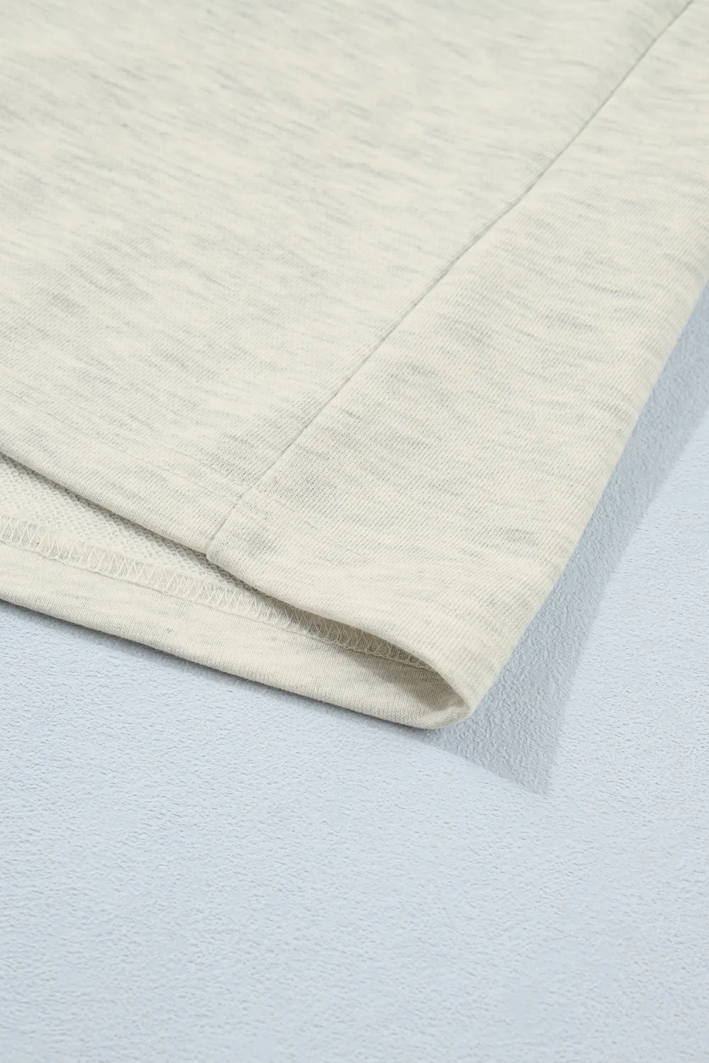 Light Grey Half Buttons Collared Top