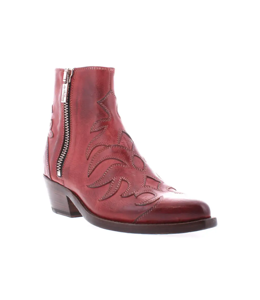 Almond-Toe Side-Zip Western Boots