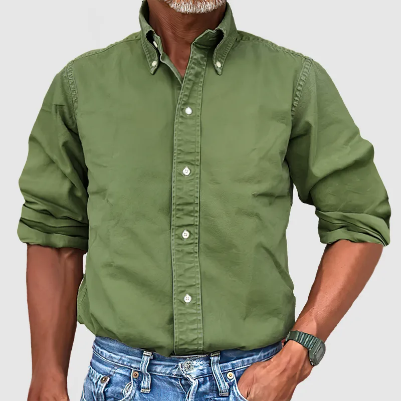 Garment Washed Long Sleeve Shirt