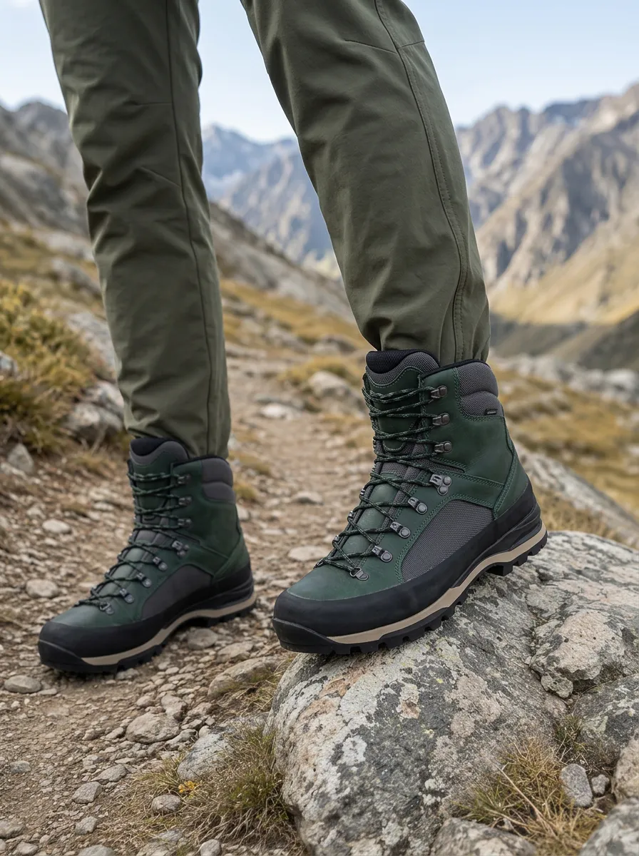 Men's Ridge Hiking Outdoor Mountain Leather Printed Boots