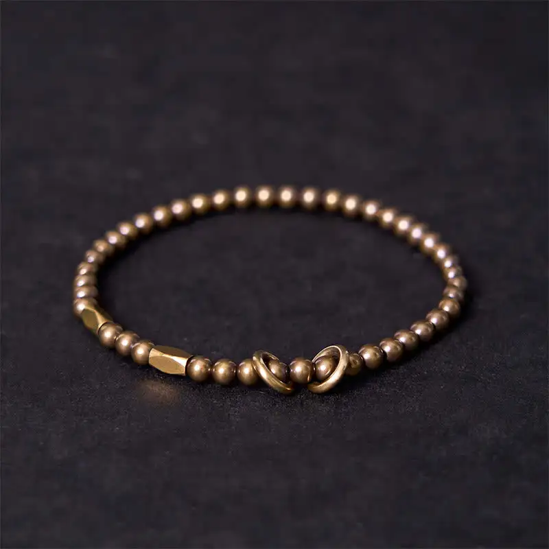 Self Care Copper Brass Beads Design Couple Bracelet