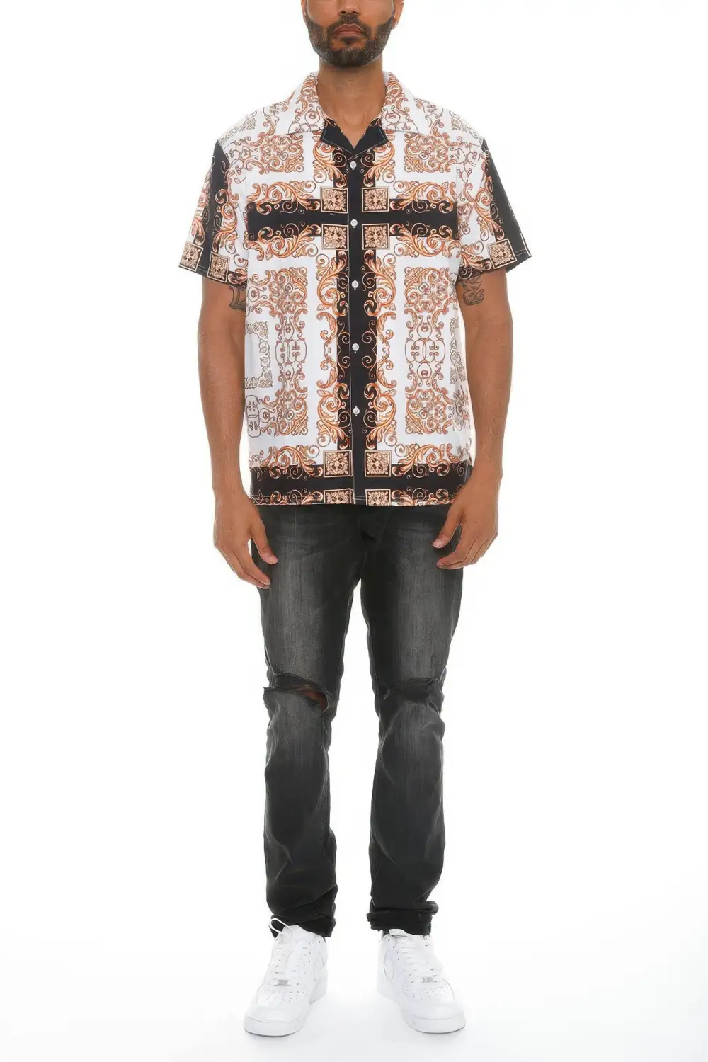 Everyday Men's Collared Print Button-Down Shirt