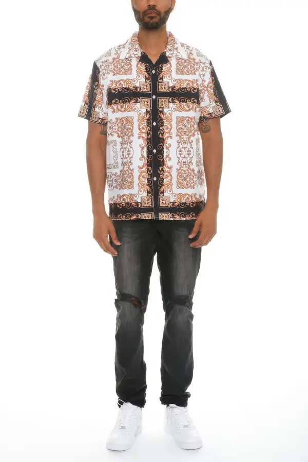 Everyday Men's Collared Print Button-Down Shirt