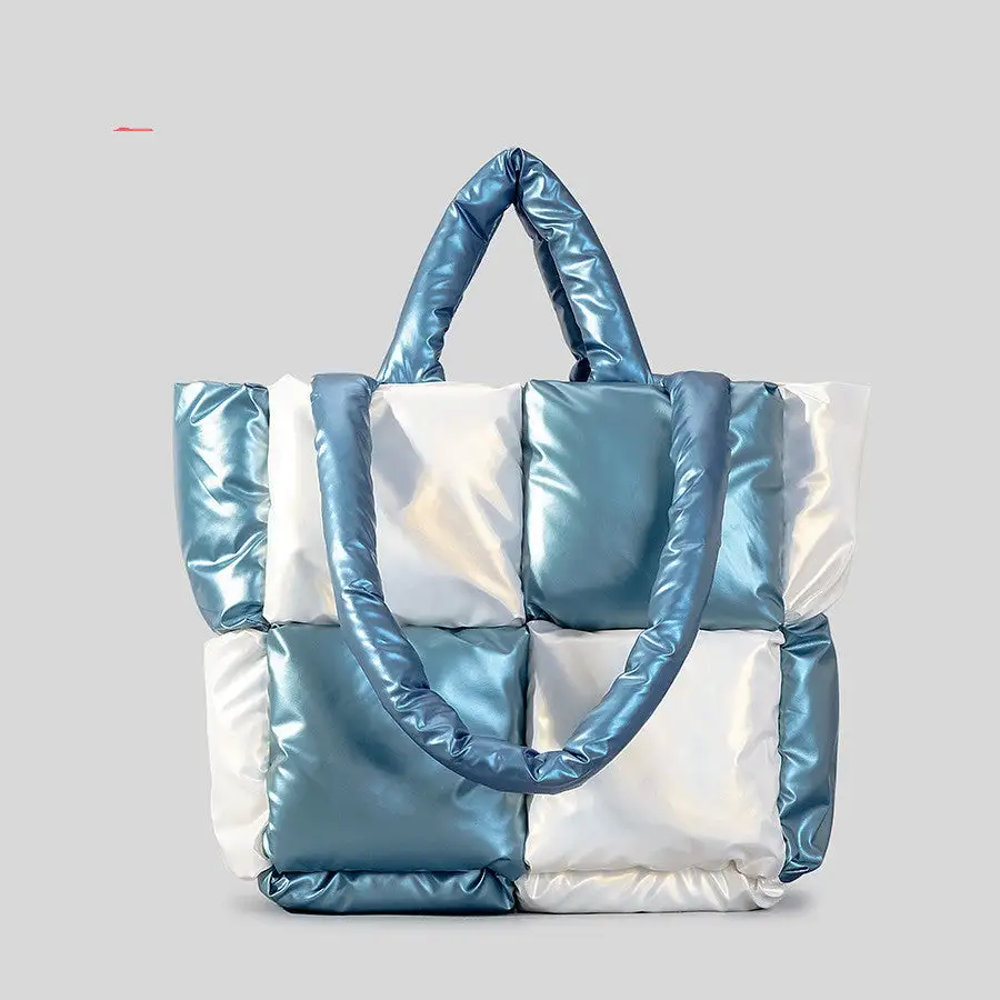 Winter Quilted Cotton Down Shoulder Handbag Horizontal Square