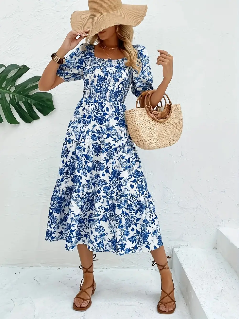 Collared Floral Woven Maxi Dress