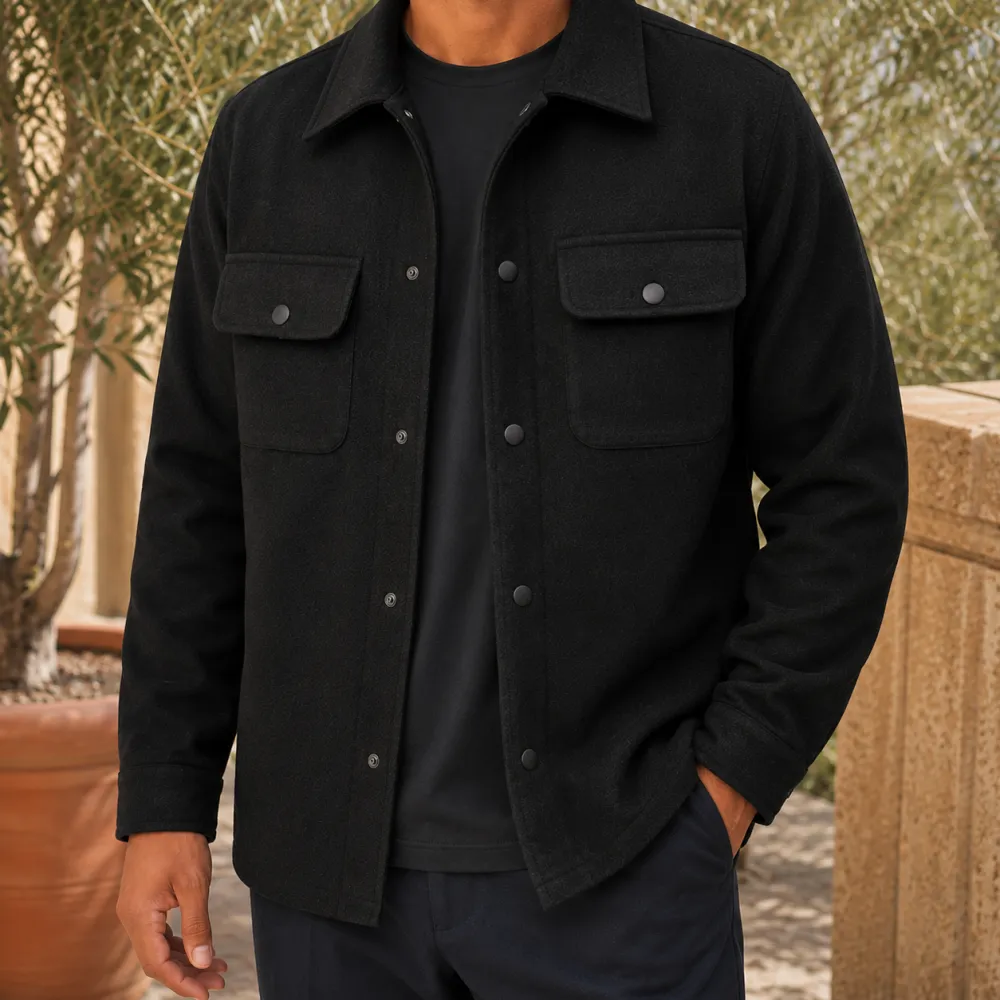 Utility Woven Snap-Front Jacket