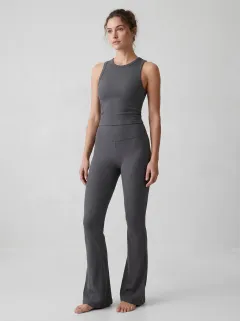 Women's Everyday Ribbed Yoga Inspired Fitness Inspired Tank Top and Flare Pants Active Set