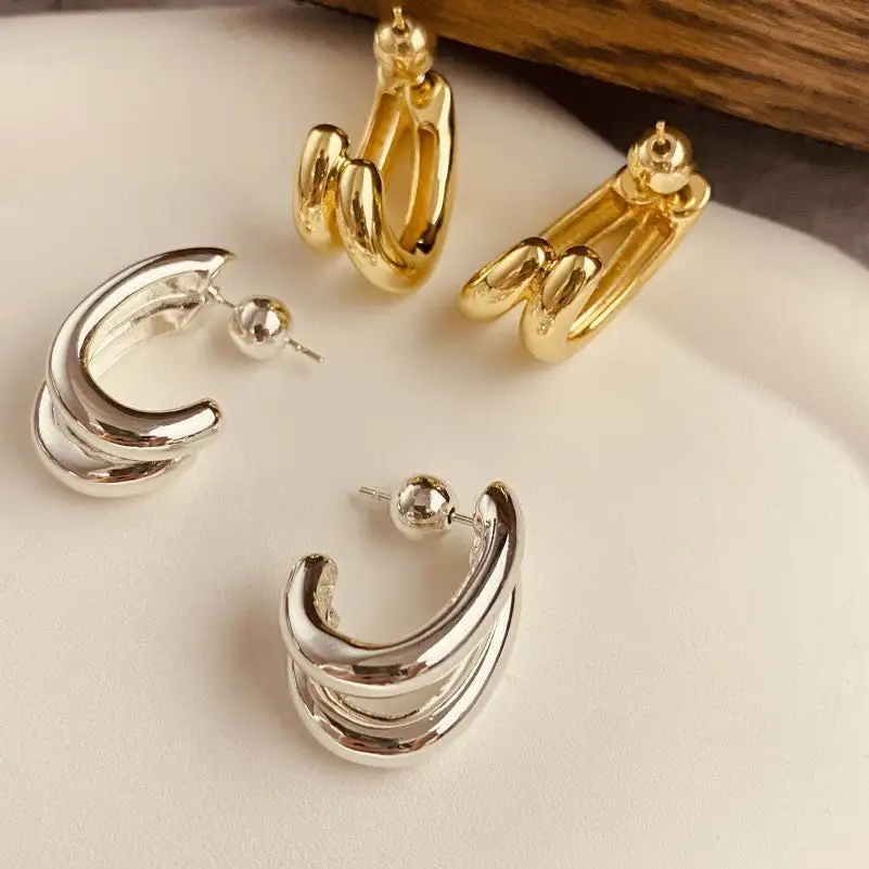 Double Hoop Sculptural arrings
