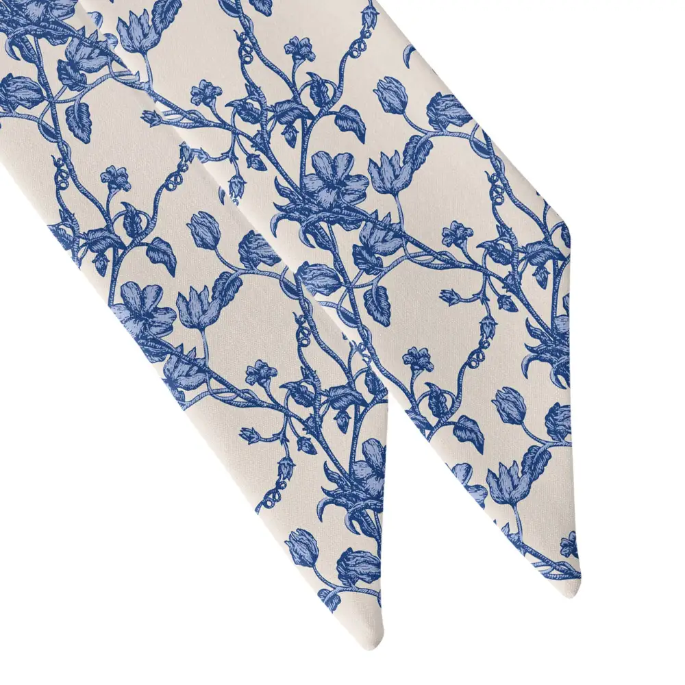 Floral Toile Pattern Hair Scarf