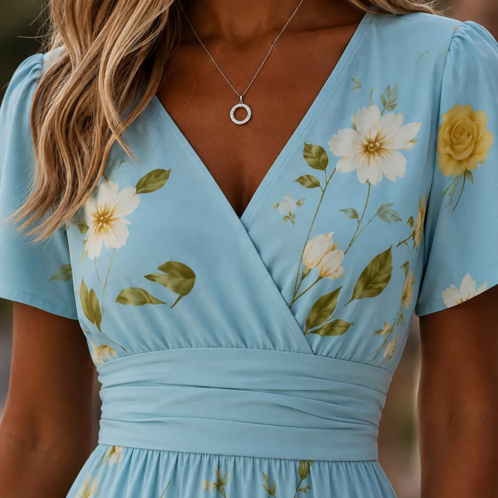 Classic Refined Women's Wrap Midi Dress