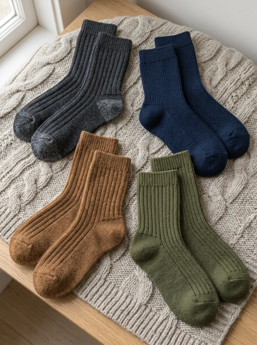 Men's Four Pack Crew Sock Collection with Breathable Detail