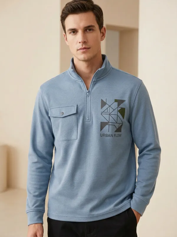 Travel Half-Zip Geometric Men's Half-Zip Sweatshirt