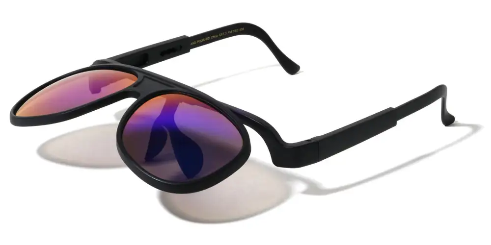 Men's Mirrored Flip-Up Aviator Sunglasses