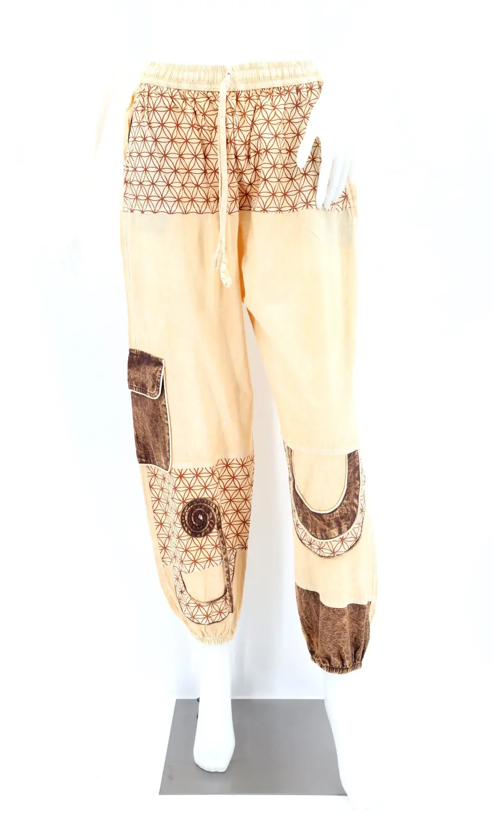 Women's Structured Harem Cargo Patchwork Cargo Pants