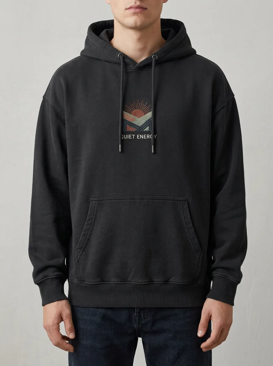 Unisex Quiet Energy Mountain Sun Print Hoodie