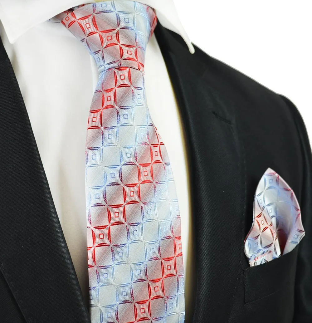 Contemporary Silk Classic Men's Necktie With Pocket Square