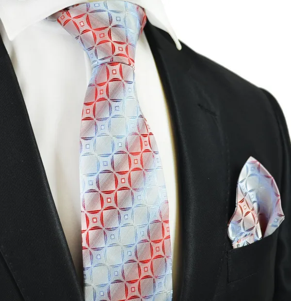 Contemporary Silk Classic Men's Necktie With Pocket Square